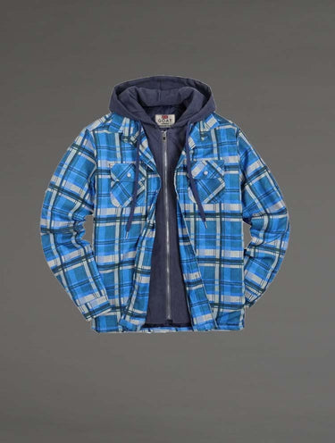 Campera Liviana a cuadros Con Capucha